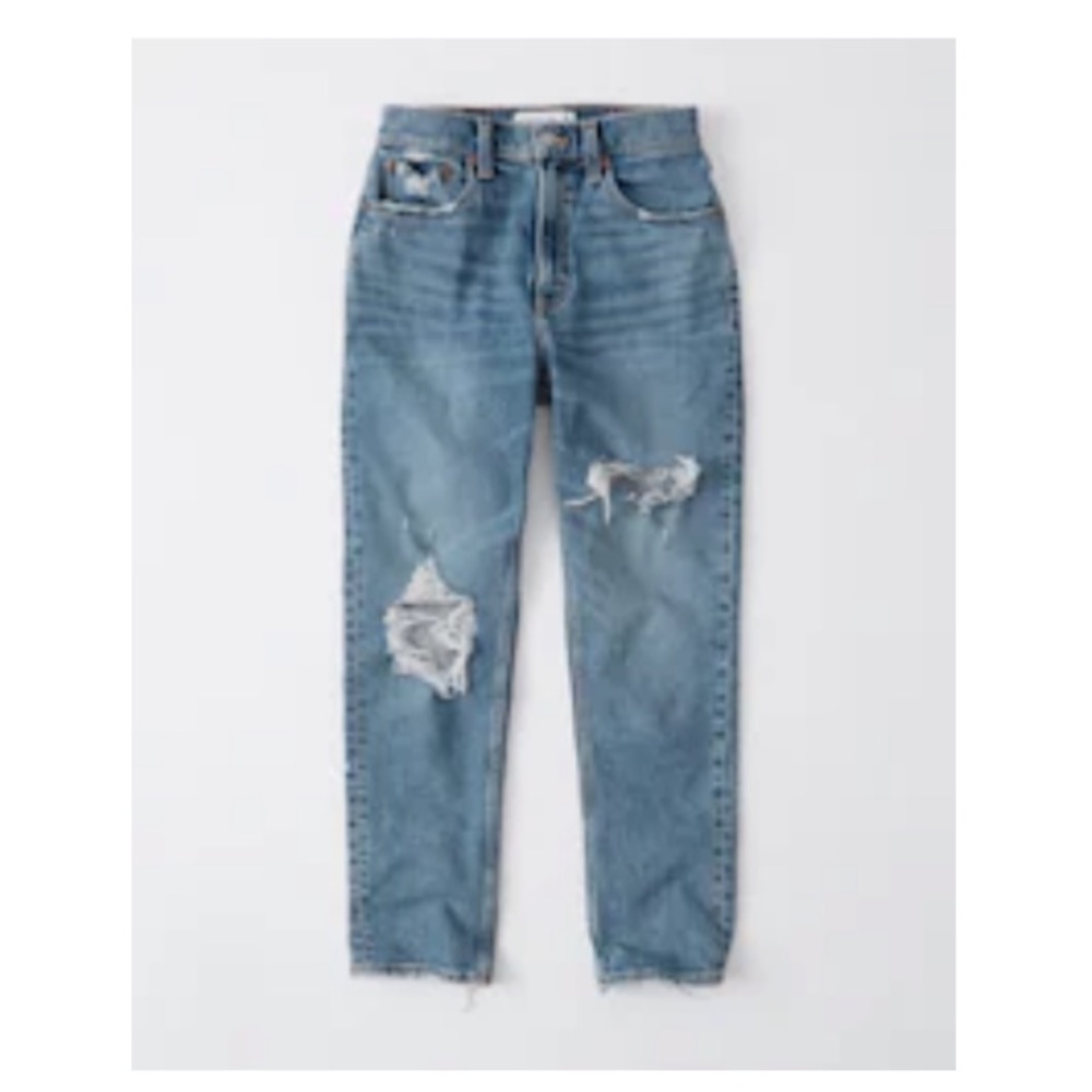 Abercrombie Ripped High Rise Mom Jeans